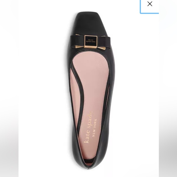NWOT Kate Spade Leather Flats- Women's Bowdie Slip On Pointed Toe Ballet - Picture 3 of 4